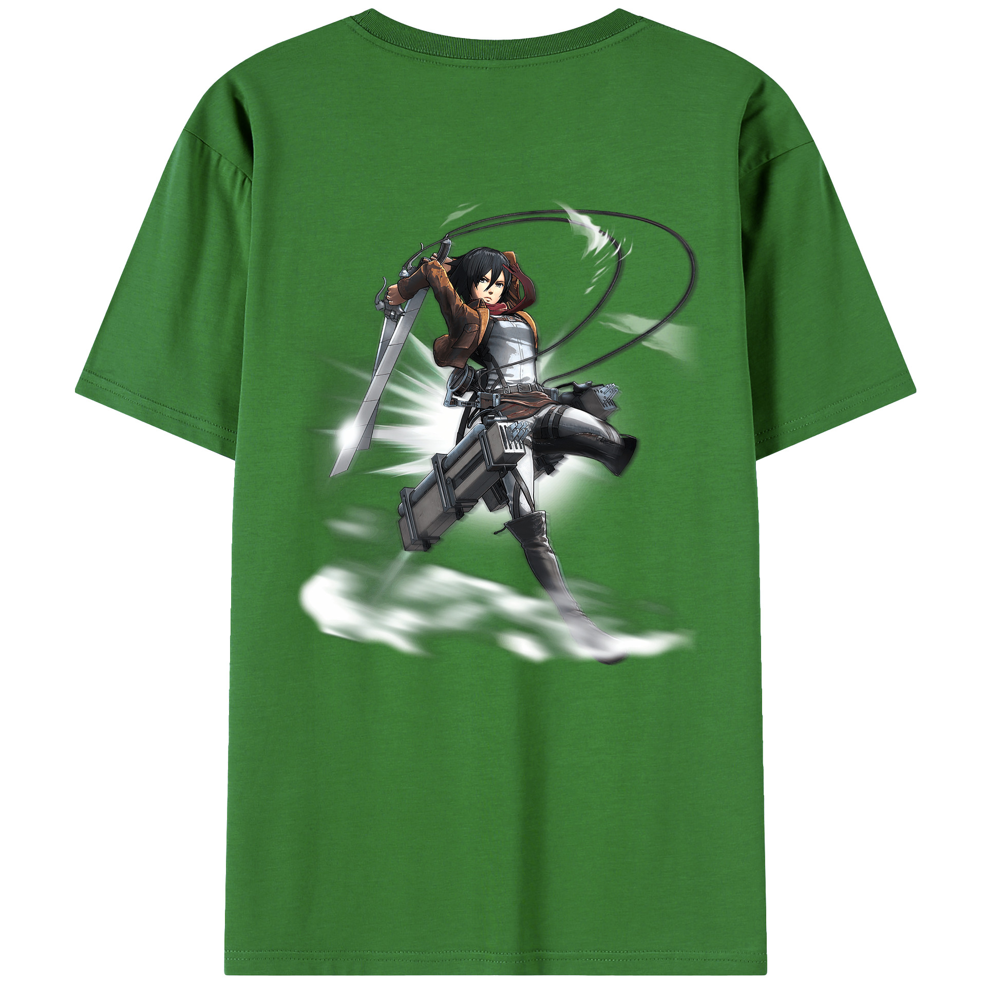 （画像用） 進撃の巨人 ミカサ·アッカーマン Attack on Titan Mikasa Ackerman レディース半袖Tシャツ(バックプリント)